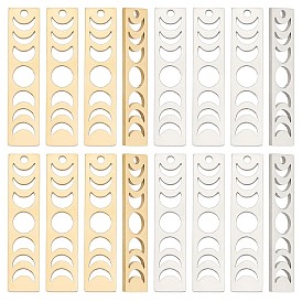 16 шт. 2 цвета 201 подвески из нержавеющей стали, лазерная резка, подвеска в виде полосы луны