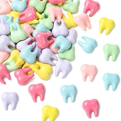 60pcs 6 cabochons en résine opaque couleurs, dent