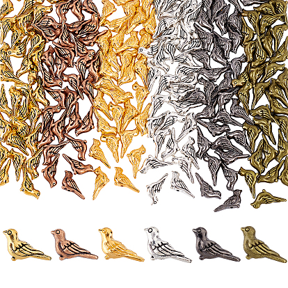 180 шт 6 цвета бусины из сплава тибетского стиля, птица