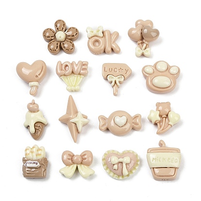 Непрозрачные кабошоны из смолы, cmешанных цветов