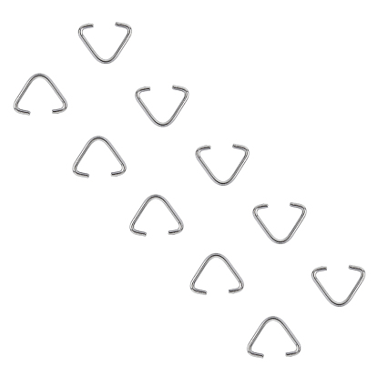 304 anneaux triangulaires en acier inoxydable, fermoirs à boucle, convient aux perles percées, sangles, sacs de cerclage