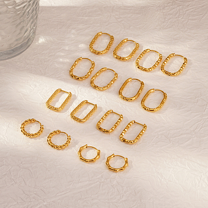 Элегантные 304 серьги-кольца из нержавеющей стали, золотые