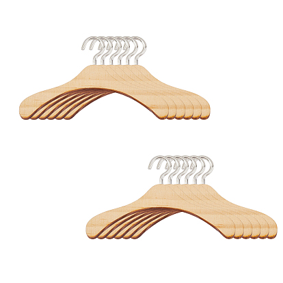 12шт миниатюрные деревянные вешалки для кукольной одежды, железными крюками, аксессуары для кукольного шкафа, имитирующие украшения