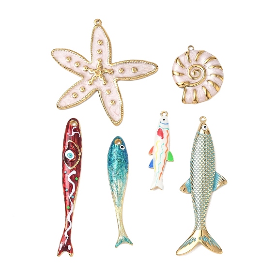 304 Stainless Steel Enamel Pendants, Ion Plating(IP), Golden