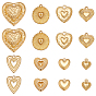 16 шт 8 стили латунные подвески, сердце прелести