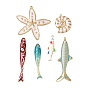 304 Stainless Steel Enamel Pendants, Ion Plating(IP), Golden
