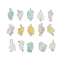 Raw Rough Natural Mixed Stone Connector Charms, Nuggets Links with Platinum Plated Iron Loops