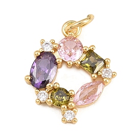 1Латунные подвески с разноцветными кубическими циркониями, с целью перехода в кольце, овальные