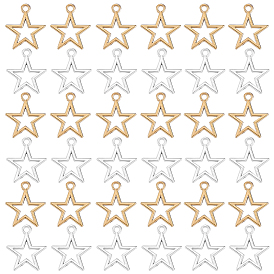 100Pcs 2 Colors Tibetan Style Alloy Pendants, Star
