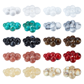 20pcs 10 Colors Acrylic Beads, Imitation Gemstone Style