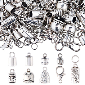 Наборы для самостоятельного изготовления ювелирных изделий, включая концы шнура из сплава и застежки-лобстеры, 304 кольца прыжок из нержавеющей стали