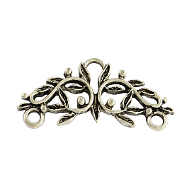 De style tibétain composants alliage de lustre, sans cadmium et sans plomb, 14x29x2mm, Trou: 2mm