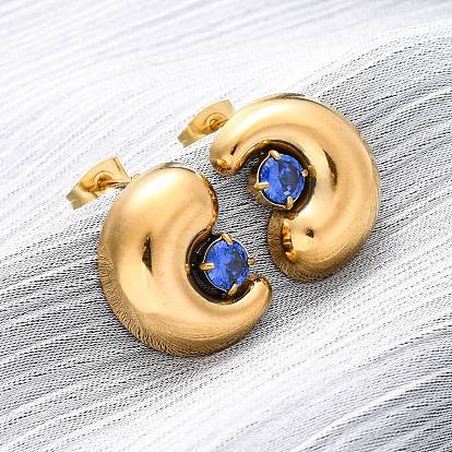 304 серьги-гвоздики из нержавеющей стали с микропаве из кубического циркония, слеза