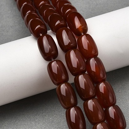 Природного сердолика нитей бисера, окрашенная и подогревом, баррель