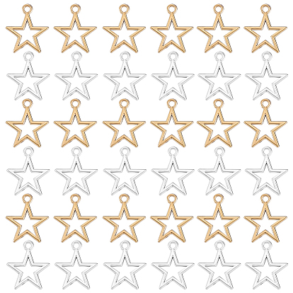 100Pcs 2 Colors Tibetan Style Alloy Pendants, Star
