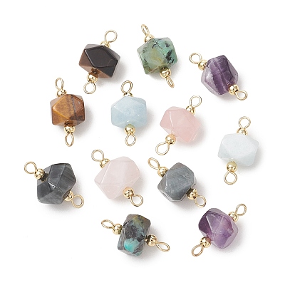 Натуральные смешанные драгоценные камни, ограненные самородки, соединительные подвески, с медными петлями