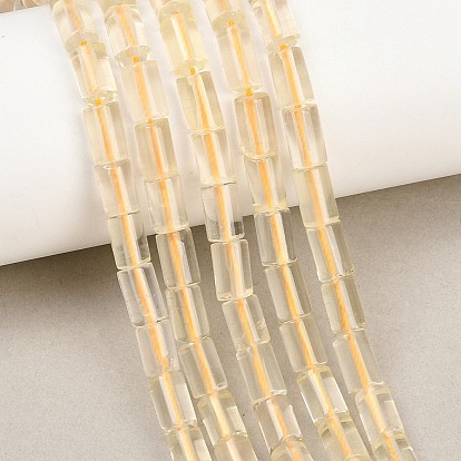 Нагретые нити из бусин натурального лимонного кварца, колонка, граненые