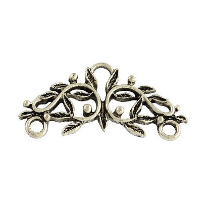 De style tibétain composants alliage de lustre, sans cadmium et sans plomb, 14x29x2mm, Trou: 2mm