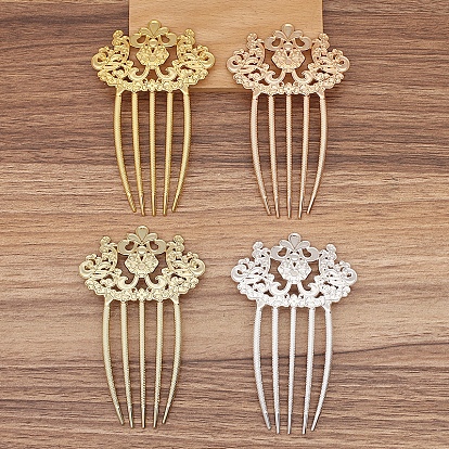 Гребень для волос из сплава, кабошон настройки, цветок