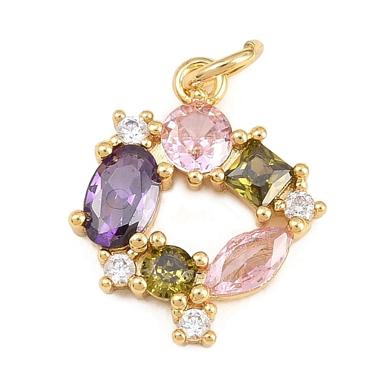 1Латунные подвески с разноцветными кубическими циркониями, с целью перехода в кольце, овальные