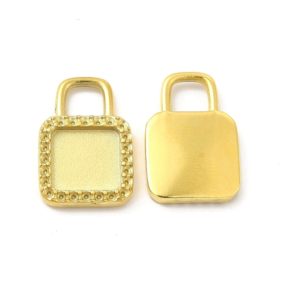 Ионное покрытие (ip) 304 подвесные кабошоны из нержавеющей стали, Настройки подвески горный хрусталь, квадратный