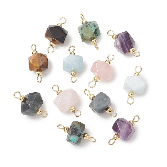 Натуральные смешанные драгоценные камни, ограненные самородки, соединительные подвески, с медными петлями