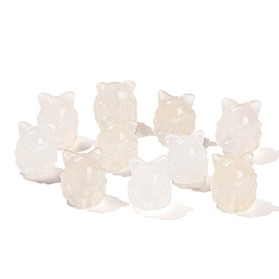 Бусины из натурального агата с резным изображением девятихвостой лисы