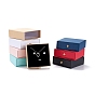 Коробка для ювелирных изделий с квадратным бумажным ящиком, с латунной заклепкой, для серьги, упаковка подарков для колец и колье