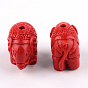 Cinnabar Beads, Elephant, 18x22.5x12.5mm, Hole: 2mm
