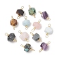 Натуральные смешанные драгоценные камни, ограненные самородки, соединительные подвески, с медными петлями