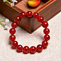 Natural 7A Red Agate Crystal Bracelet DIY Jadeite Beaded Bracelet Unisex Jewelry Handmade String 6/8/10/12/14MM