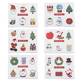 6 Styles Christmas Paper Gift Tag Display Cards, Mixed Shapes