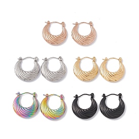 304 Stainless Steel Croissant Hoop Earrings for Women