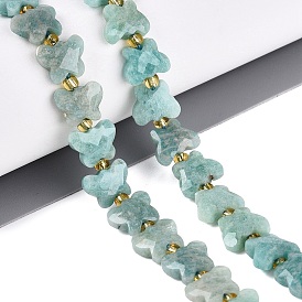 Chapelets de perles amazonite naturelles  , papillon, avec des perles de rocaille