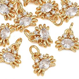 Breloques en laiton et zircon cubique transparent Shegrace, sans cadmium et sans nickel et sans plomb, charmes de crabe