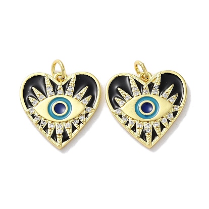 Стойка металлическая латунная микропрофилированная кубическая циркония подвески, с эмалью, долговечный, без свинца и без кадмия, Сердце с глаз