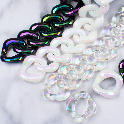 22*26AB color phantom chain buckle acrylic plastic transparent square chain buckle opening ring jewelry accessories