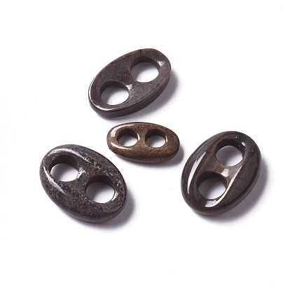 Natural Agate Links Connectors, Oval