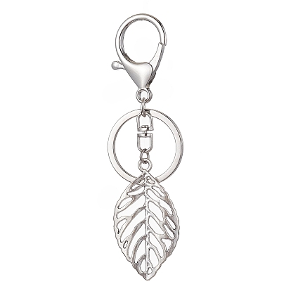 Брелок с подвеской в виде листа сплава, с застежкой омар коготь