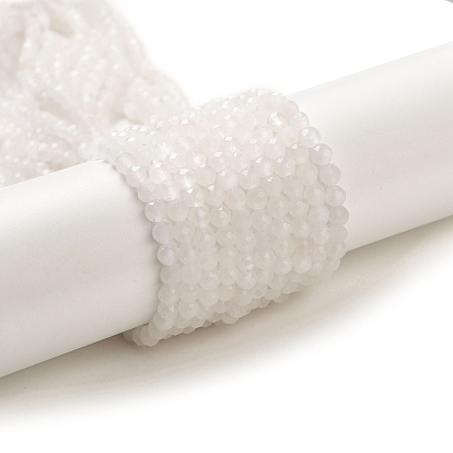 Бусины из натурального радужного лунного камня, граненые, круглые