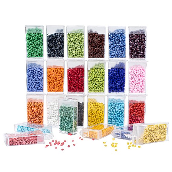 Glass Seed Beads, Opaque Colours Seed, Small Craft Beads for DIY Jewelry Making, Round