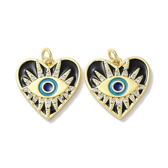 Стойка металлическая латунная микропрофилированная кубическая циркония подвески, с эмалью, долговечный, без свинца и без кадмия, Сердце с глаз
