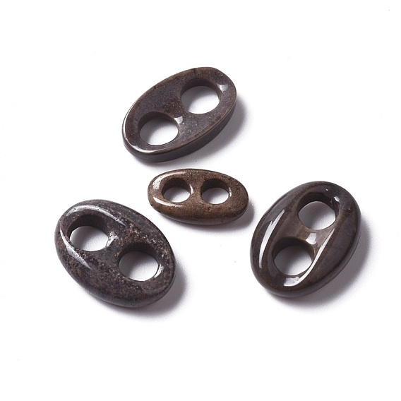 Natural Agate Links Connectors, Oval