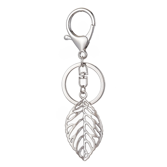 Брелок с подвеской в виде листа сплава, с застежкой омар коготь