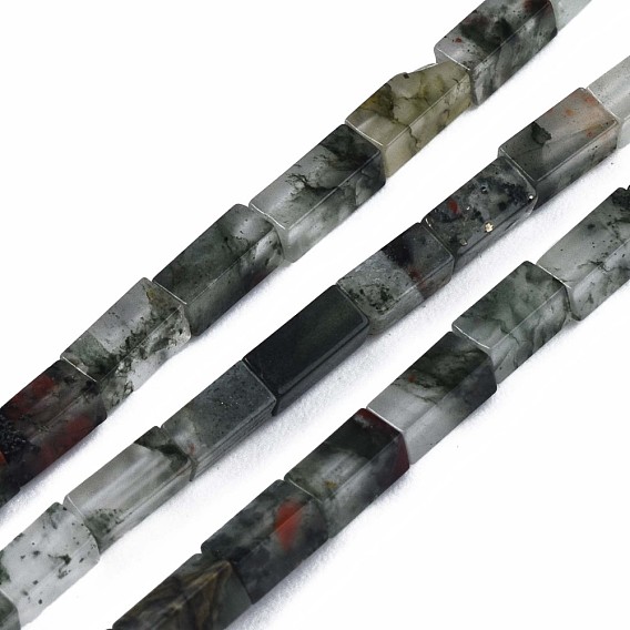 Natural African Bloodstone  Beads Strands, Cuboid
