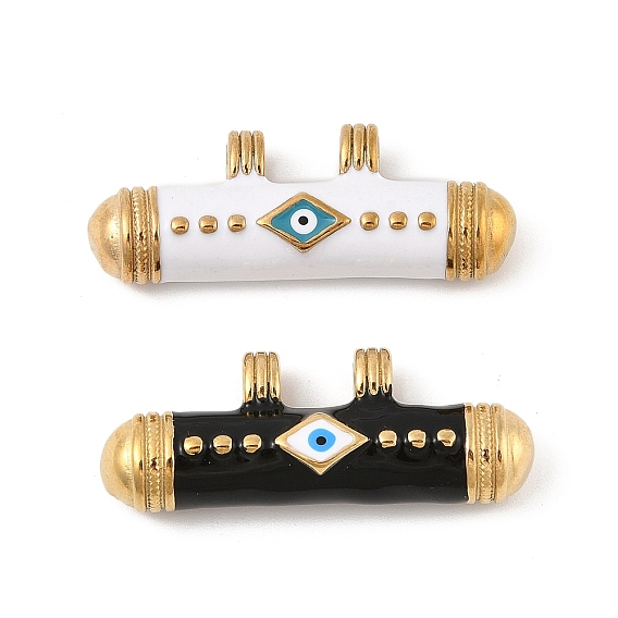 304 нержавеющей стальной эмали подвески, колонна с амулетами от сглаза, реальный 18 k позолоченный, вакуумное покрытие pvd