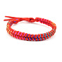 Polyester Braided Woven Cord Bracelet, Ethnic Tribal Adjustable Bracelet