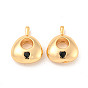 Brass Micro Pave Cubic Zirconia Pendants, Cadmium Free & Nickel Free & Lead Free, Triangle