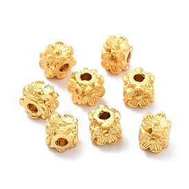 Rack Plating Alloy Beads, Cadmium Free & Lead Free, Long-Lasting Plated, Flower