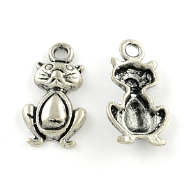 Tibetan Style Zinc Alloy Pendants, Lead Free & Cadmium Free, Mouse, 20x11x3mm, Hole: 2mm, about 625pcs/500g